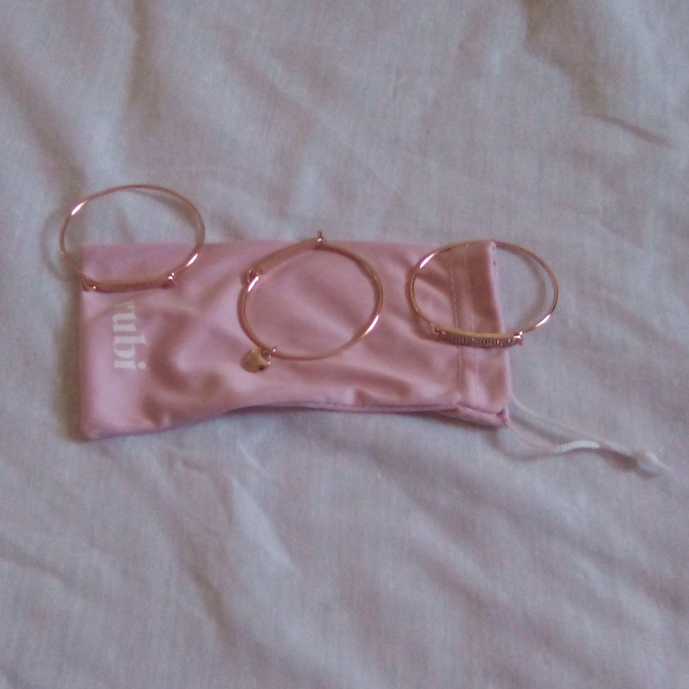 Rubi Pink Pouch Bag and Bracelets